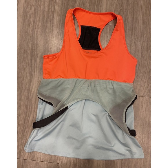 Lucky in Love Tops - Lucky in Love Tank Top Sports Bra Womens Medium 8-10 Blue Orange Gray Sleeveless